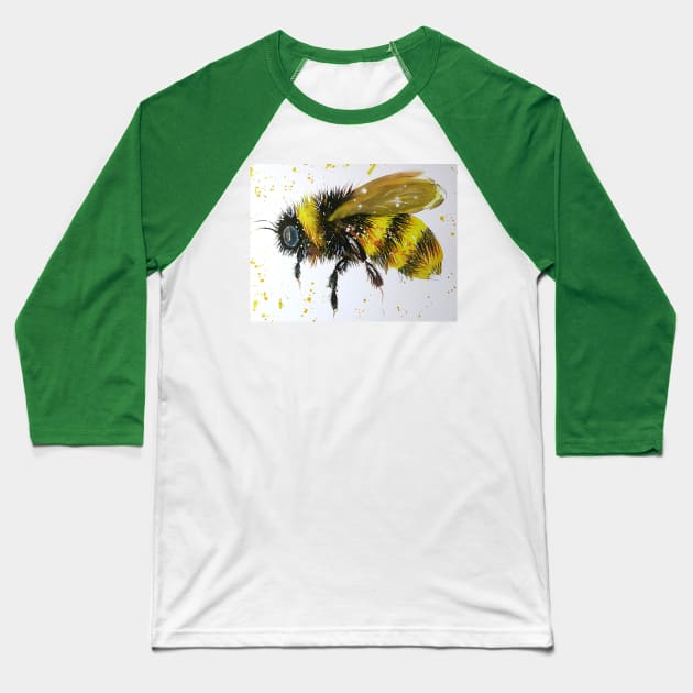 Bumble bee in Flight Baseball T-Shirt by Casimirasquirkyart